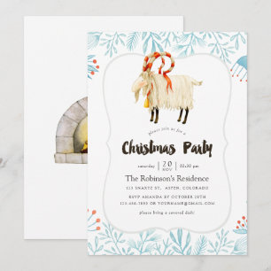 Weihnachtsfest im skandinavischen Watercolor-Party Einladung