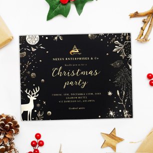 Weihnachtsfest im Unternehmen Elegante Business Pa Einladungspostkarte