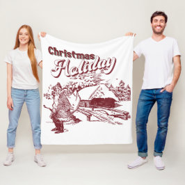 Weihnachtsfest im Vintage-Stil Fleecedecke