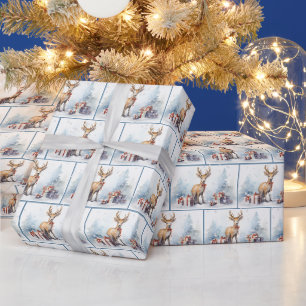 Weihnachtsfest im Wasser in Schneeflocken Geschenkpapier