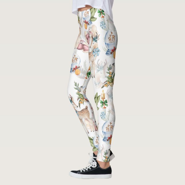 Weihnachtsfest im Wasser und Wintervogel Leggings (Links)