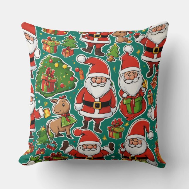 "Weihnachtsfest im Weihnachtsmann" Kissen (Vorderseite)