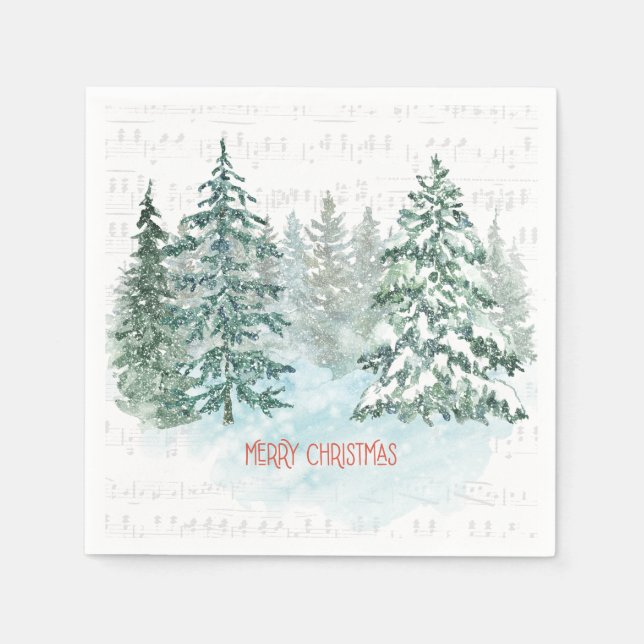 Weihnachtsfest im Winter Serviette (Vorderseite)