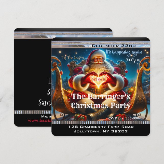 Weihnachtsfest im Winter Weihnachten Party Einladung (Vorne/Hinten)