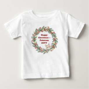 Weihnachtsfest in der Familie - Weihnachtskranz Baby T-shirt