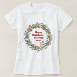 Weihnachtsfest in der Familie - Weihnachtskranz T-Shirt