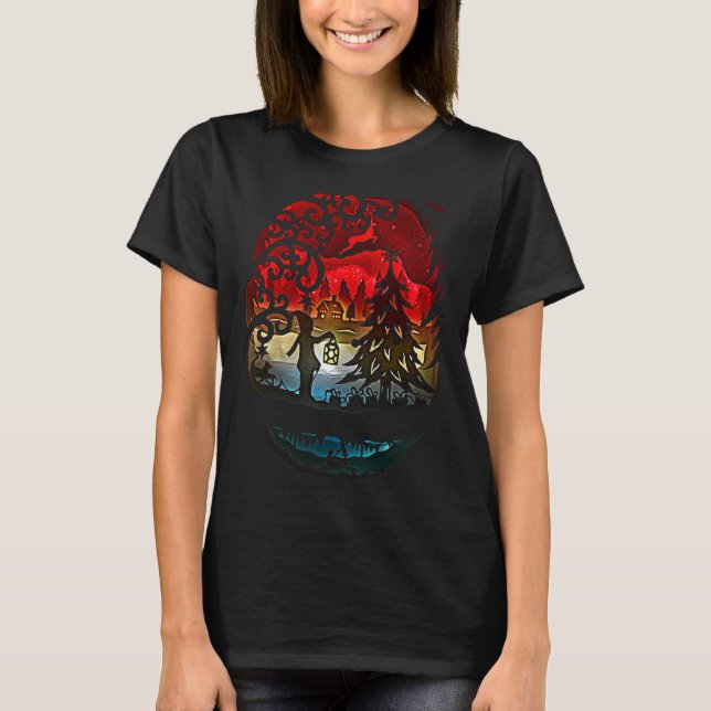Weihnachtsfest in der Nacht T-Shirt (Vorderseite)