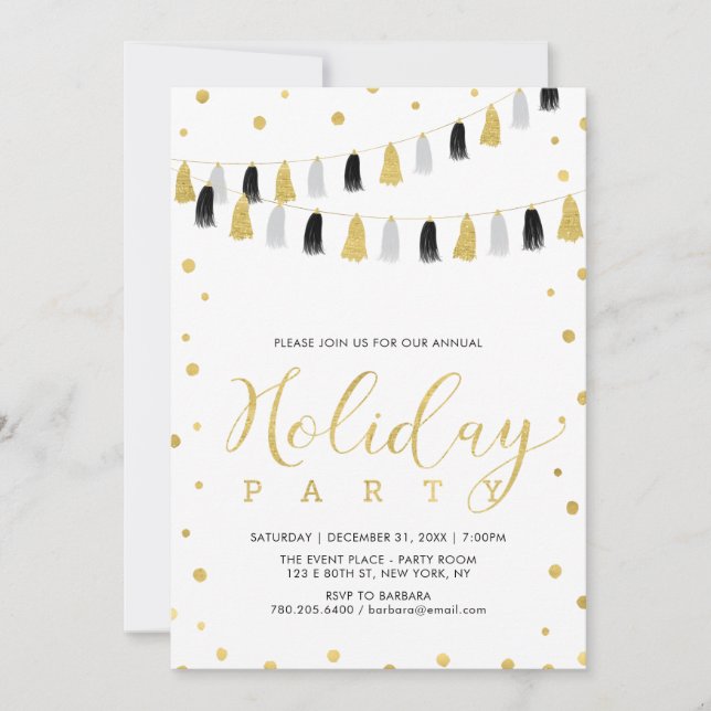 Weihnachtsfest in Gold, Corporate Holiday Party Einladung (Vorderseite)