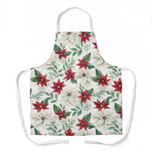 Weihnachtsfest in Poinsettia - Schürze Rot & Weiß