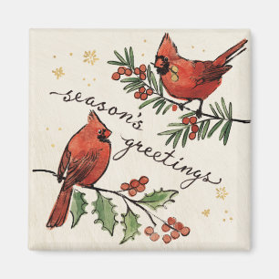 Weihnachtsfest Kardinal Lovebirds Magnet