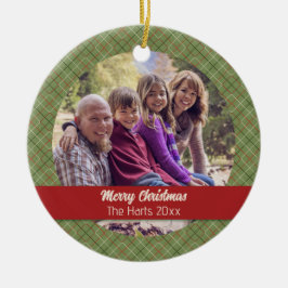 Weihnachtsfest Karo Keramik Ornament