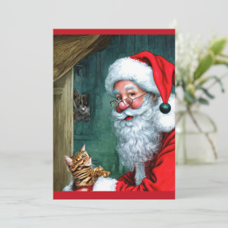 Weihnachtsfest, Katze und Maus - Flachbildschirm Mitteilungskarte