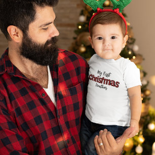 Weihnachtsfest Mein erster Buffalo-Karo Baby T-shirt