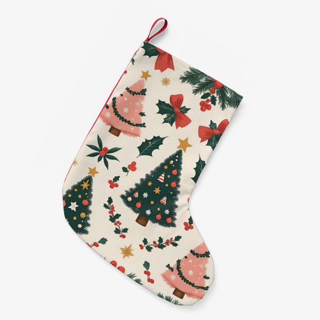 Weihnachtsfest Mistletoe & Bows Urlaub Kleiner Weihnachtsstrumpf (Vorderansicht (hängend))