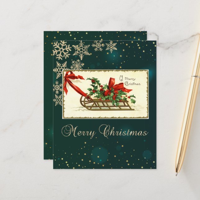 Weihnachtsfest, Mistletoe Schneeflocken (Vorderseite/Rückseite Beispiel)