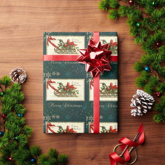 Weihnachtsfest, Mistletoe Schneeflocken Geschenkpapier (Feiertagsgeschenk)