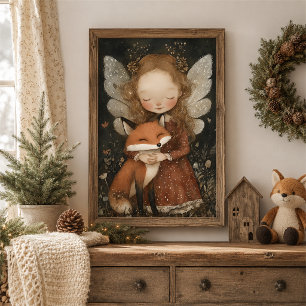 Weihnachtsfest mit Fox Whimsical Holiday Poster