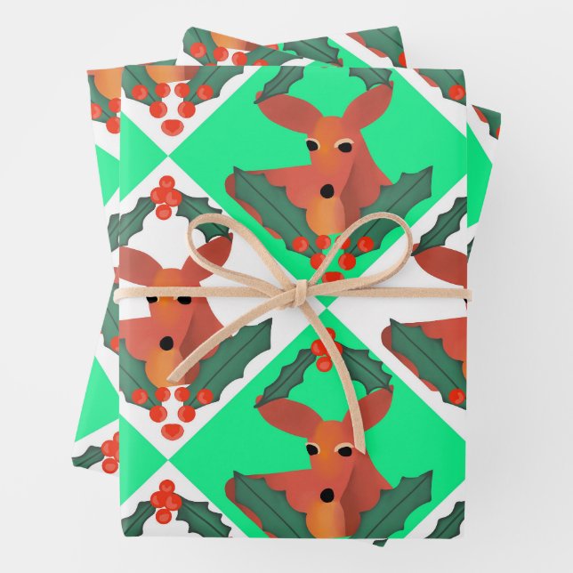 Weihnachtsfest mit Holly Geschenkpapier Set (Beispiel)
