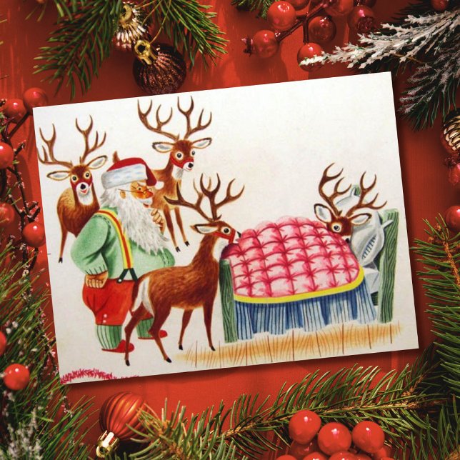 Weihnachtsfest mit Kick Rentier Feiertagskarte (Von Creator hochgeladen)