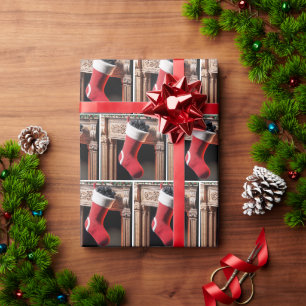 Weihnachtsfest mit Kohle gefüllt Geschenkpapier