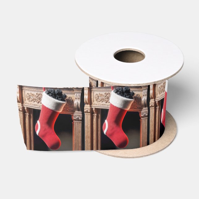 Weihnachtsfest mit Kohle gefüllt Satinband (Spule)