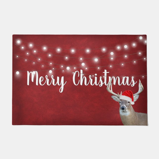 Weihnachtsfest mit Lichtern Türmatte (Vorderseite)