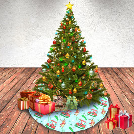 Weihnachtsfest mit Rentiermuster Polyester Weihnachtsbaumdecke