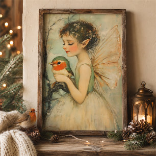 Weihnachtsfest mit Robin Whimsical Poster