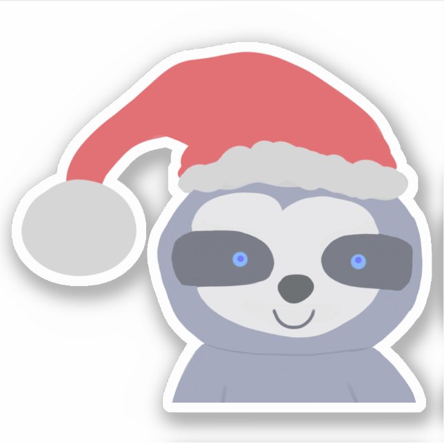 Weihnachtsfest mit Weihnachtsmannmütze Aufkleber (Vorderseite)