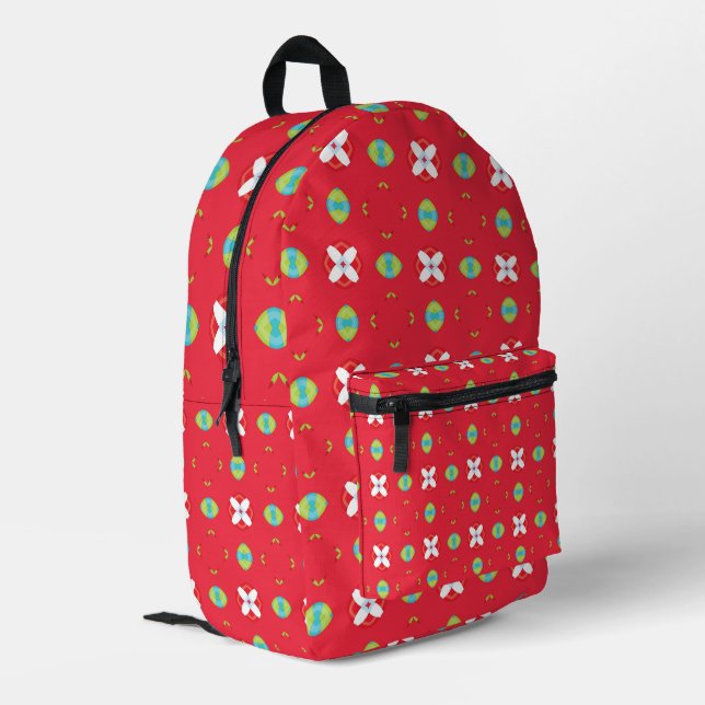 Weihnachtsfest Muster 02 - Bedruckter Rucksack (Rückseitige Ecke links)