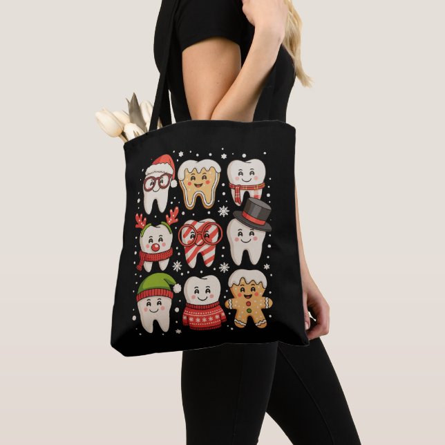 Weihnachtsfest Niedlich Zähne Zahnärztliche Weihna Tasche (Von Nahem)