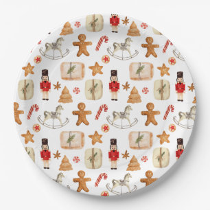 Weihnachtsfest Nutcracker Cookie Candycane Pappteller