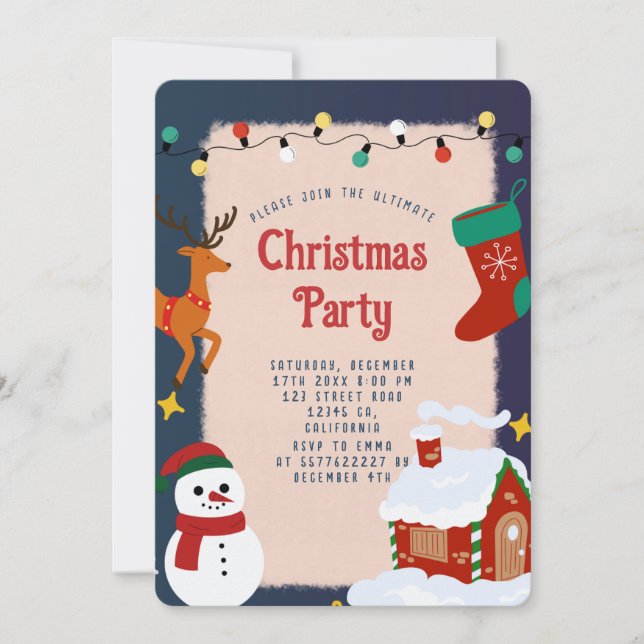 Weihnachtsfest-Party Einladung (Vorderseite)