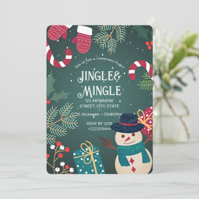 Weihnachtsfest-Party Einladung (Stehend Vorderseite)