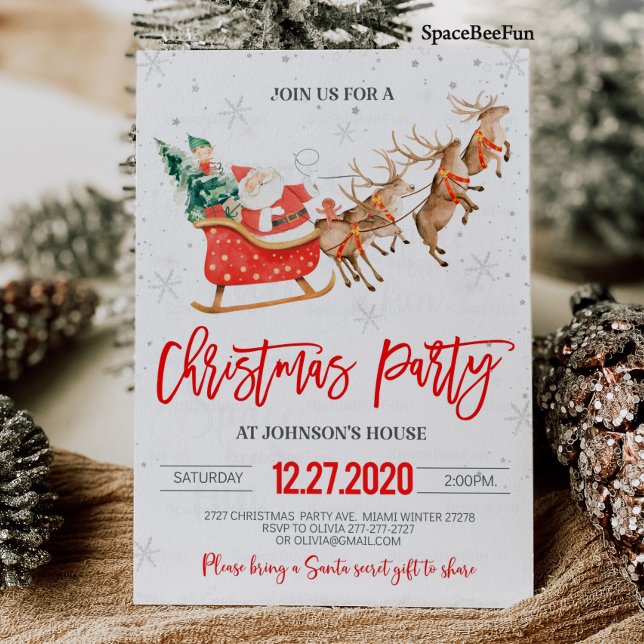 Weihnachtsfest Party Einladung Winter Weihnachtsma (Christmas party invitation Winter Santa Reindeer
Christmas party invitation Winter Santa Reindeer sl)