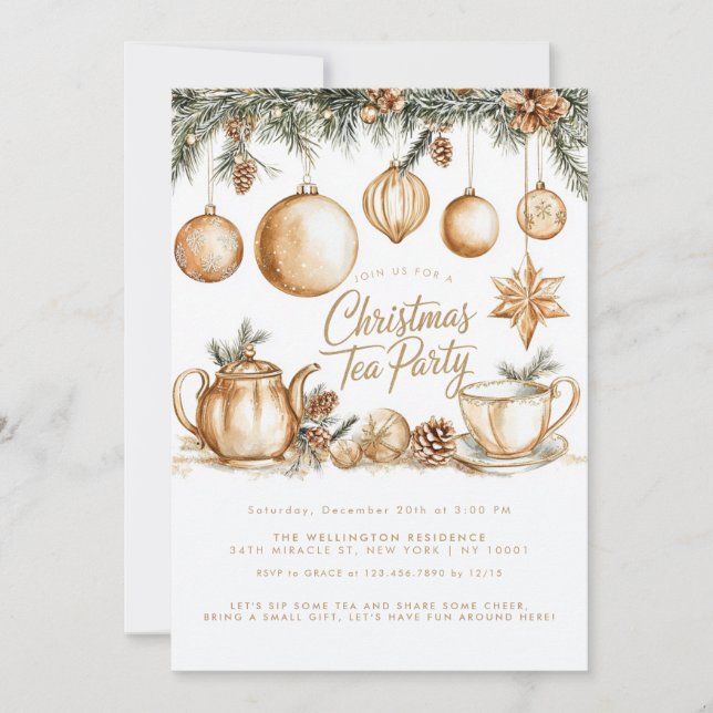 Weihnachtsfest Party Minimalistisch Elegante Einladung (Vorderseite)