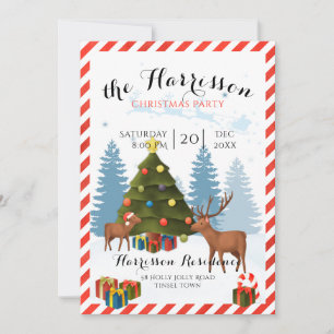 Weihnachtsfest Party mit Rentieren einladen Einladung