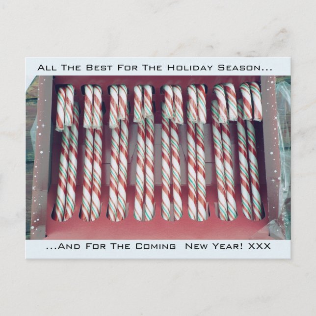Weihnachtsfest Pfefferminz Candy Canes Feiertagspostkarte (Vorderseite)