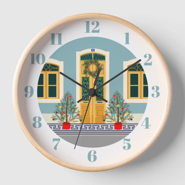 Weihnachtsfest Portugiesisches Haus Uhr (Vorderseite)