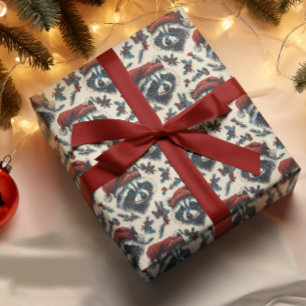 Weihnachtsfest Raccoon Geschenkpapier