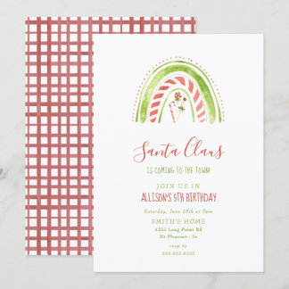 Weihnachtsfest Rainbow Kindergeburtstag Party Einladung