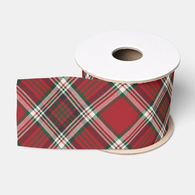 Weihnachtsfest Raute Tartan Kariertes Muster Ripsband (Spule)