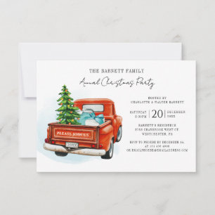 Weihnachtsfest Red Truck Weihnachten Party Einladung