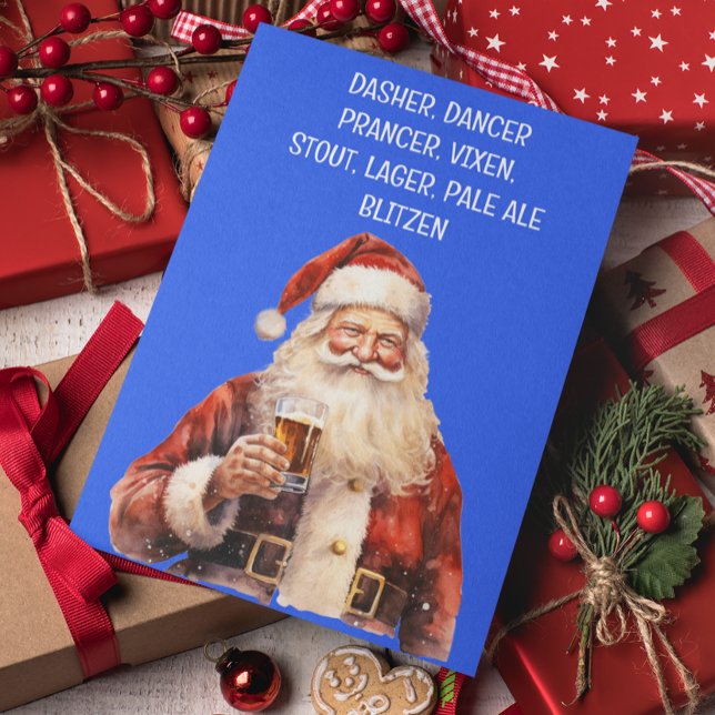 Weihnachtsfest Reindeer Names Beer Feiertagskarte (Von Creator hochgeladen)