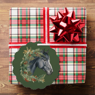 Weihnachtsfest Reitpferd Ornament Karte