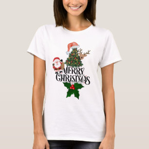 Weihnachtsfest, Rentier und Weihnachtsbaum "Merry T-Shirt