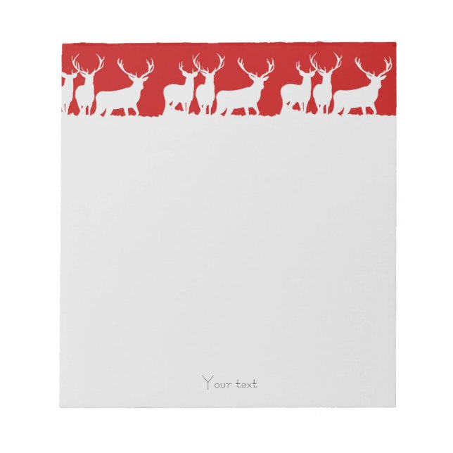 Weihnachtsfest Rentierfest Klassisch Rot Notizblock (Vorderseite)