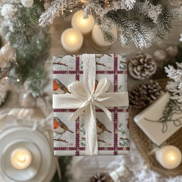 Weihnachtsfest Robin Postage Briefmarke Geschenkpapier