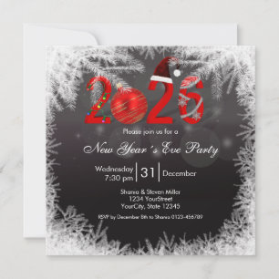 Weihnachtsfest Rot 2026 Silvesterparty Einladung