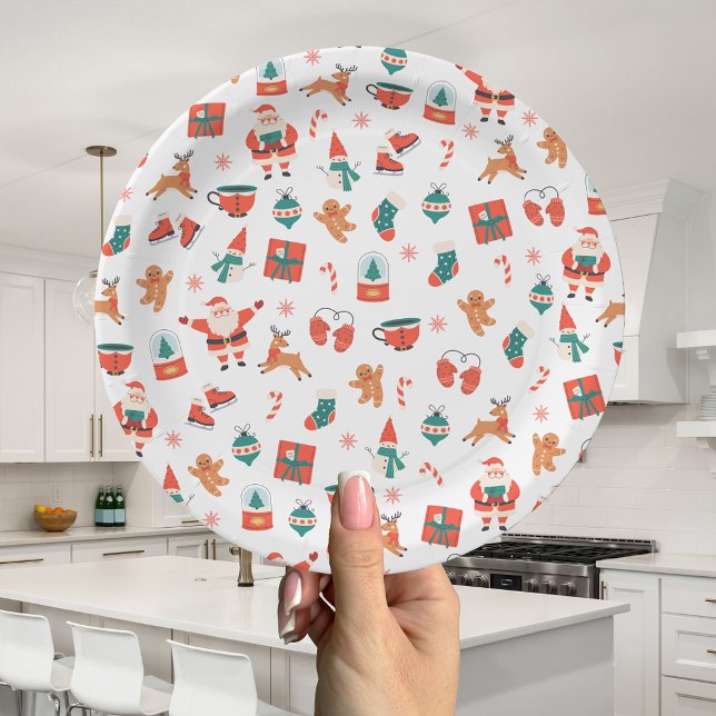 Weihnachtsfest Rot Grün Pappteller (Von Creator hochgeladen)